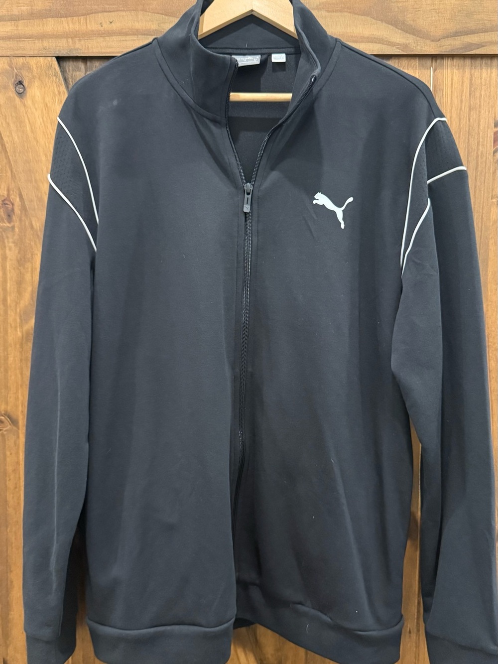 Puma Black Jacket with White Logo Tag